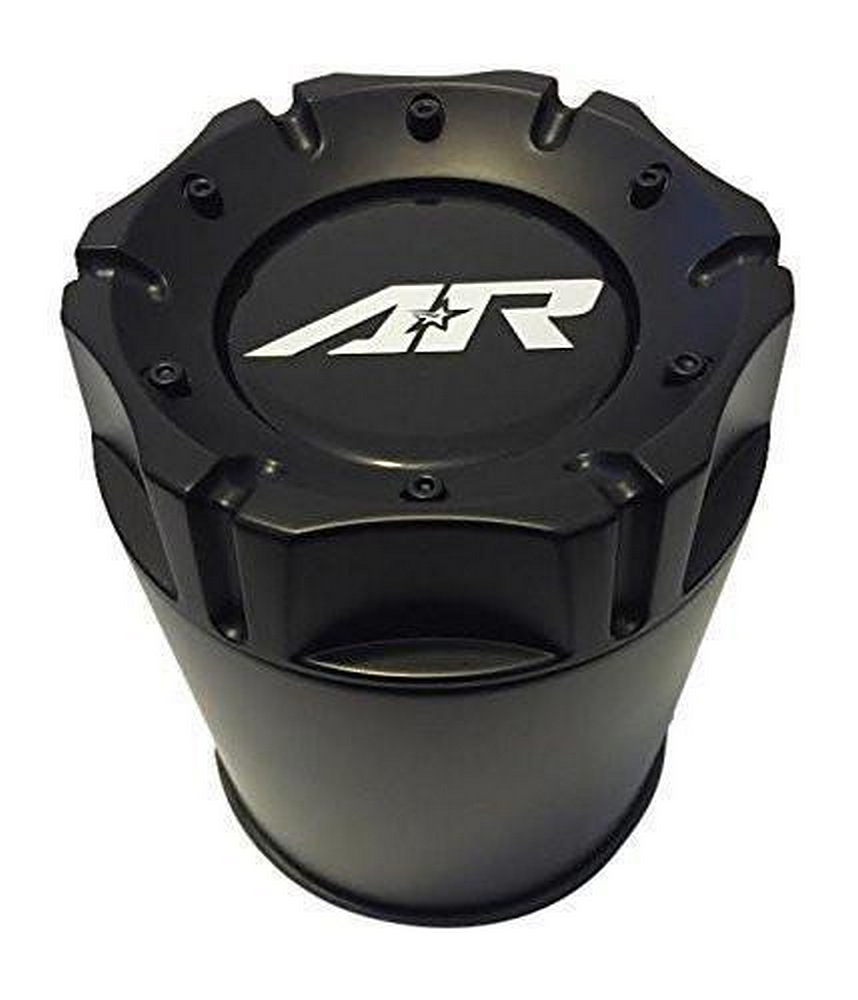 American Racing - AR CAP 4.25'' S-BLK SS PUSH THRU 2PC